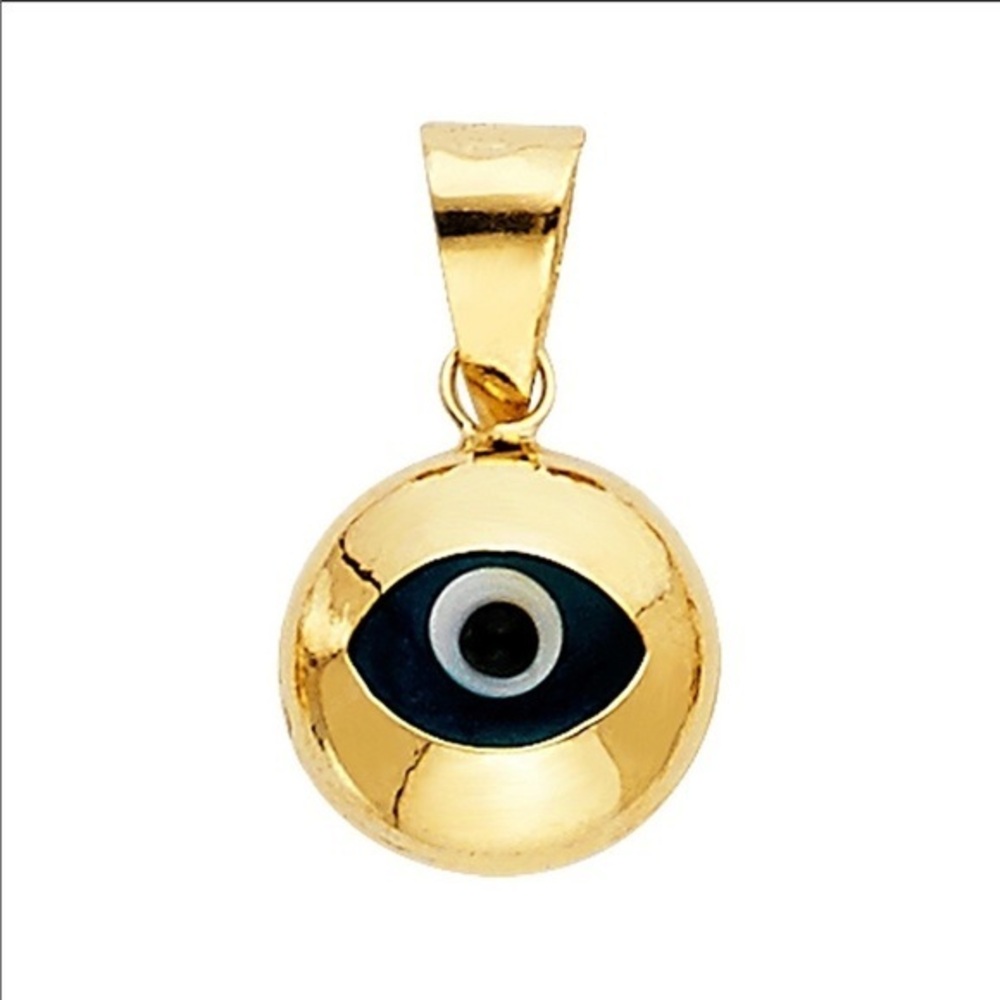 New Evil Eye Blue Pendant 14k yellow gold